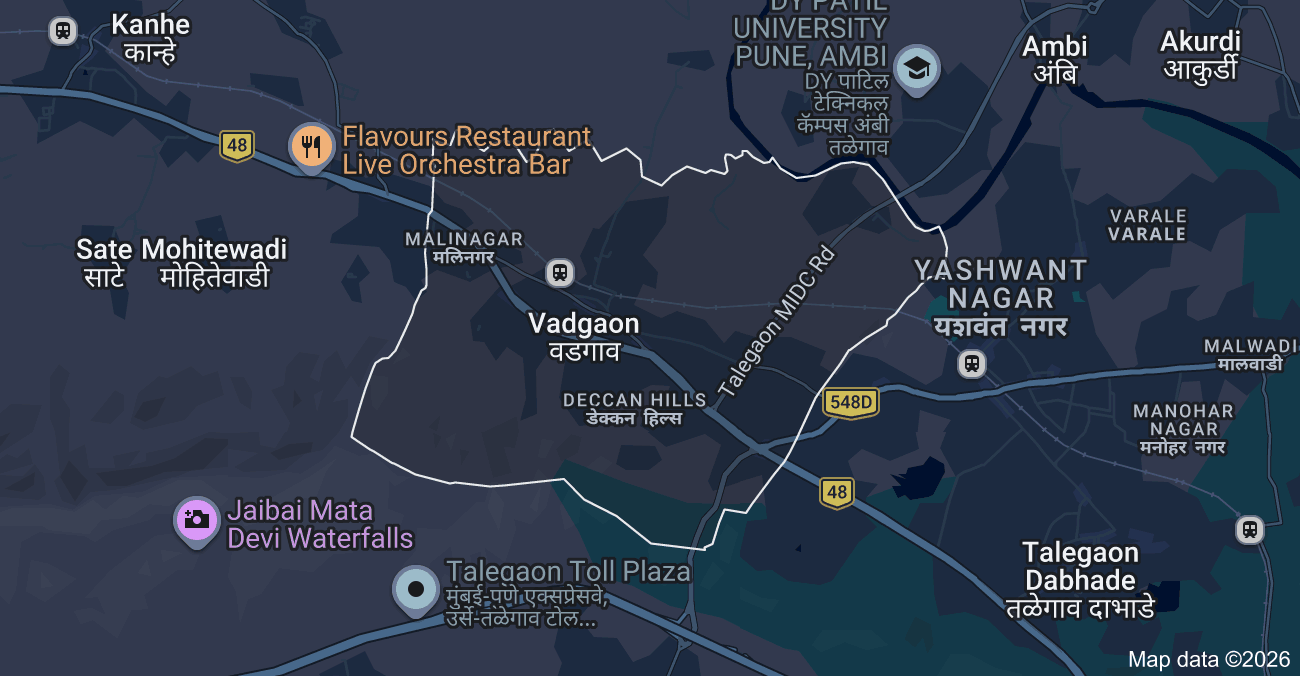 Vadgaon water supply project location map